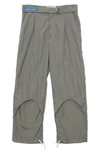 Jungles Belted Nylon Cargo Pants In Green