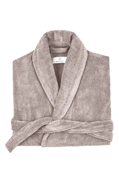 Matouk Milagro Cotton Terry Cloth Robe In Platinum