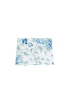 Matouk Simone Floral Print Linen Fitted Sheet In Sea