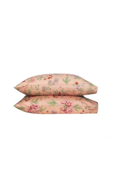 Matouk Set Of 2 Simone Linen Pillowcases In Apricot