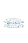 Matouk Set Of 2 Simone Linen Pillowcases In Sea