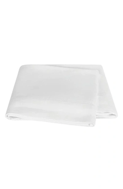 Matouk Roman Hemstitch Linen Flat Sheet In White