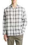 Frame Plaid Lightweight Button-up Shirt In White Sand Multi