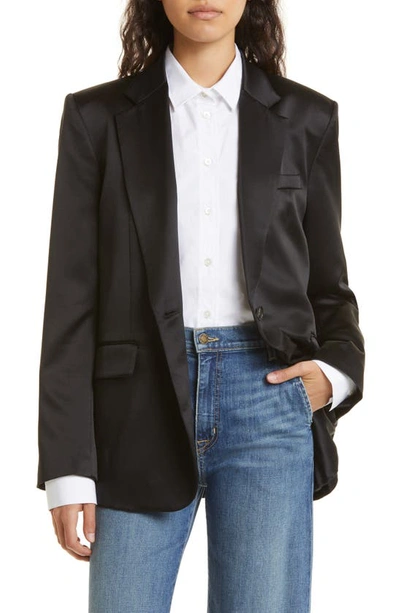 Nili Lotan Boyfriend Silk Blazer In Black