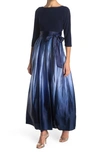 Slny Sl Fashions 3/4 Length Sleeve Ombre Dress In Navy/ Wed