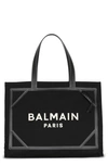 Balmain Medium B-army Monogram Shopper Tote In Ivory/ Black