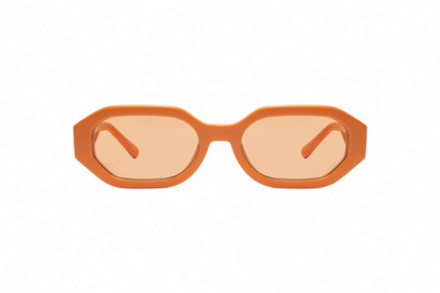 Attico The  Oval Frame Sunglasses In Orange