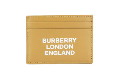 Pre-owned Burberry Sandon Logo Card Case (4 Card Slots) Light Copper Orange