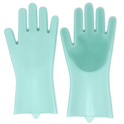Norpro Silicone Cleaning Gloves With Micro Bristles, 1 Pair In Blue