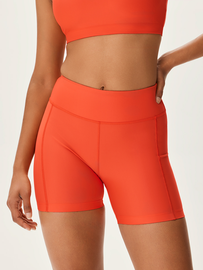 Outdoor Voices Women's Splashknit Active Shorts In Hot Coral