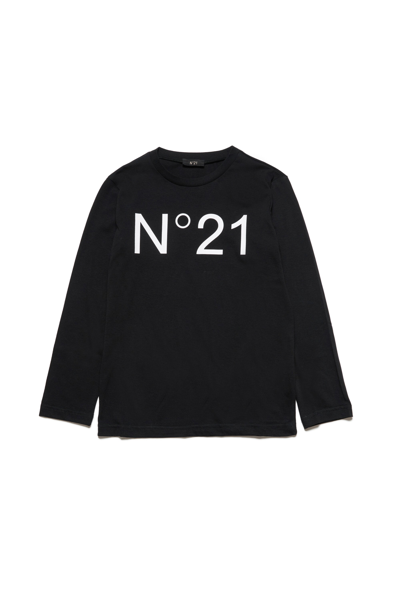 N°21 Logo-print Cotton T-shirt In Black