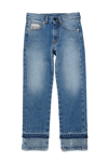 N°21 SHADED BLUE DENIM JEANS WITH DOUBLE LAYER BOTTOMS