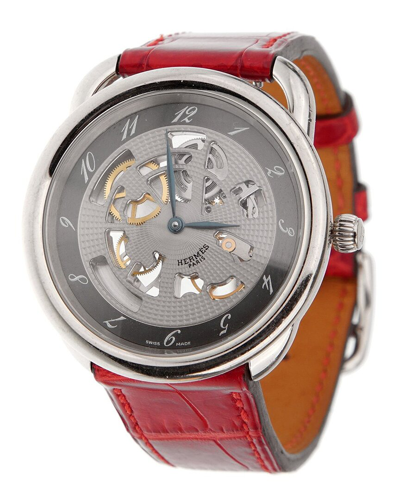 Pre-owned Heritage Hermes Hermès 18k Arceau Anniversary Limited Edition Watch (authentic )