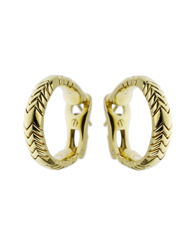 Heritage Bulgari Bulgari 18k Spiga Hoops (authentic )