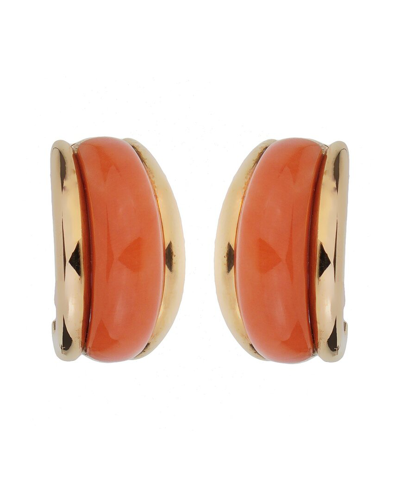 Heritage Van Cleef & Arpels Van Cleef & Arpels 18k Coral Clip-on Hoops (authentic )