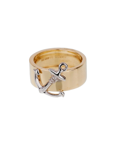 Pre-owned Heritage Hermes Hermès 18k Two-tone Anchor Ring (authentic )