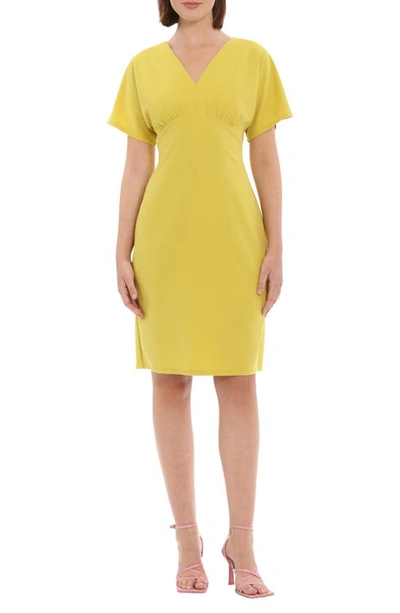 Donna Morgan Short Sleeve Empire Waist Sheath Dress In Antique Moss |  ModeSens