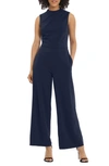 Maggy London Mock Neck Jumpsuit In Twilight Navy