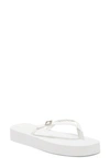 Stuart Weitzman Crystal Thong Flatform Sandal In Nocolor