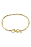 Delmar Infinity Symbol Bead Link Bracelet In Gold