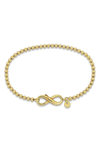 Delmar Infinity Symbol Bead Link Bracelet In Gold