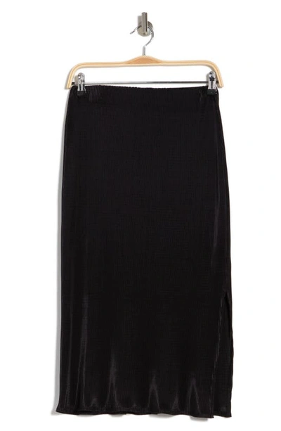 Renee C Plissé Pull-on Skirt In Black