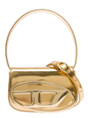 DIESEL '1DR' GOLD-COLORED HANDBAG WITH ELECTROPLATED OVAL D PLAQUE IN GLOSSY MIRRORED-LEATHER WOMAN