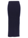 Alessandra Rich Knitted Pencil Skirt In Blue