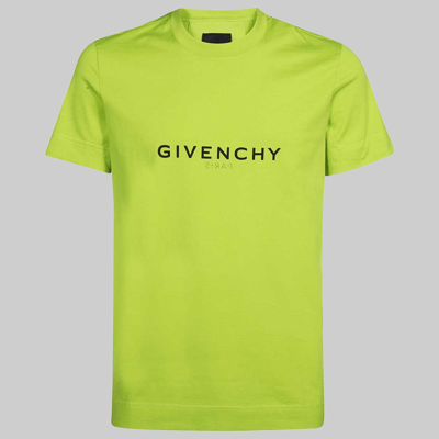 Givenchy Slim Fit Reverse Print T Shirt In Citrus Green