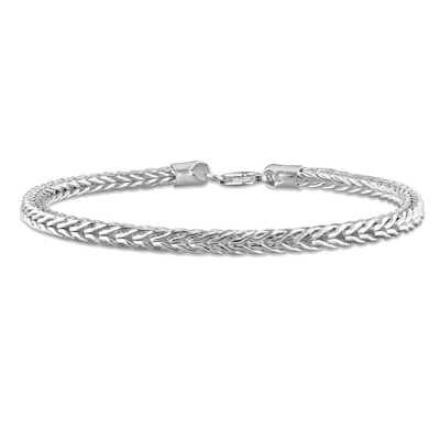 Amour 4.2mm Foxtail Chain Bracelet In Sterling Silver In White