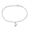 Amour Heart Charm Bracelet In Sterling Silver- 7 In In White