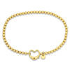 AMOUR AMOUR PAPER CLIP LINK BRACELET IN YELLOW PLATED STERLING SILVER WITH HEART CLASP