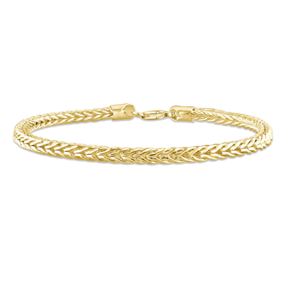 Amour 4.2mm Foxtail Chain Bracelet In 18k Yellow Gold Plated Sterling Silver