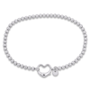 AMOUR AMOUR BEAD LINK BRACELET IN STERLING SILVER WITH HEART CLASP