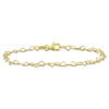 AMOUR AMOUR 3MM HEART LINK BRACELET WITH LOBSTER CLASP IN YELLOW PLATED STERLING SILVER