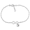 AMOUR AMOUR 1/5 CT TGW CUBIC ZIRCONIA INFINITY AND HEART CHARM BRACELET IN STERLING SILVER