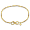 AMOUR AMOUR BEAD LINK BRACELET IN YELLOW PLATED STERLING SILVER WITH INFINITY CLASP