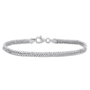 AMOUR AMOUR DOUBLE CURB LINK CHAIN BRACELET IN STERLING SILVER
