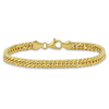AMOUR AMOUR 5.5MM DOUBLE CURB LINK CHAIN BRACELET IN 18K YELLOW GOLD PLATED STERLING SILVER