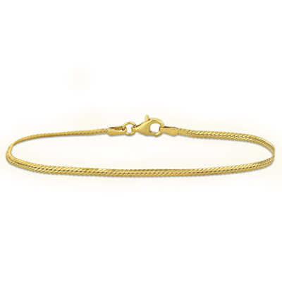 Amour 2mm Herringbone Chain Bracelet In Yellow Plated Sterling Silver