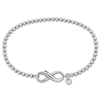 AMOUR AMOUR BEAD LINK BRACELET IN STERLING SILVER WITH INFINITY CLASP