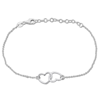 AMOUR AMOUR DOUBLE HEART CHARM CHAIN BRACELET IN STERLING SILVER