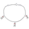 AMOUR AMOUR WHITE DOG CHARM BRACELET IN STERLING SILVER