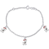 Amour White Dog Charm Bracelet In Sterling Silver In White