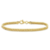 AMOUR AMOUR DOUBLE CURB LINK CHAIN BRACELET IN YELLOW PLATED STERLING SILVER