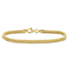 Amour Double Curb Link Chain Bracelet In Yellow Plated Sterling Silver In Yellow