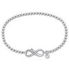 Amour Bead Link Bracelet In Sterling Silver With Infinity Clasp In White