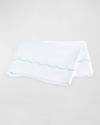 Matouk Twin Scallops Embroidered 350 Thread Count Flat Sheet In White