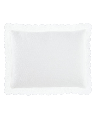 Sferra Standard Floral Matelasse Sham In White