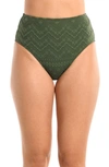 La Blanca Salt High Waist Bikini Bottoms In Olive